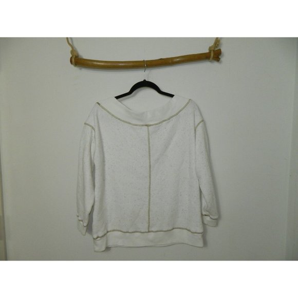 Pilcro and The Letterpress Anthropologie Sweatshirt Top Ivory Confetti X-Small - Picture 9 of 11